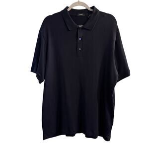 Theory Men’s Blue Navy Blue Cotton Polo Shirt Size XXL